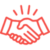 Grafika przedstawiająca uścisk dłoni, który ma symbolizować partnerstwo.
